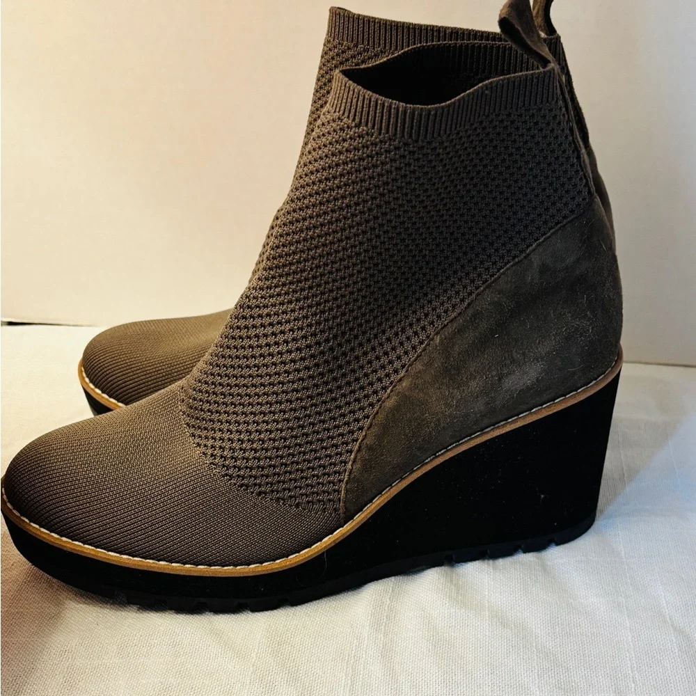 Eileen Fisher Gray Wedge Ankle Boots Women’s Size 11M Career Winter - Picture 8 of 12